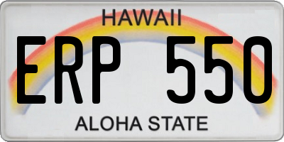 HI license plate ERP550