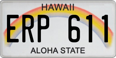 HI license plate ERP611