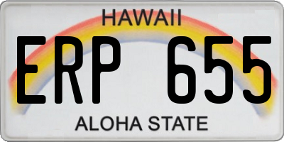 HI license plate ERP655
