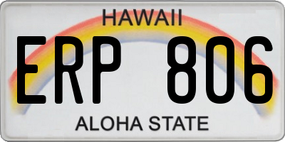 HI license plate ERP806