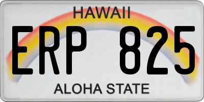 HI license plate ERP825
