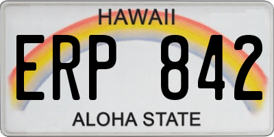 HI license plate ERP842