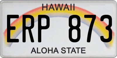 HI license plate ERP873