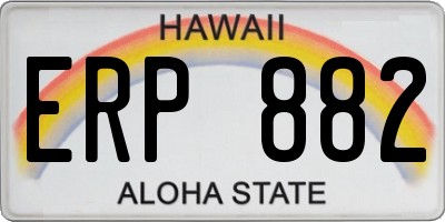 HI license plate ERP882