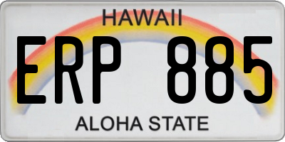 HI license plate ERP885