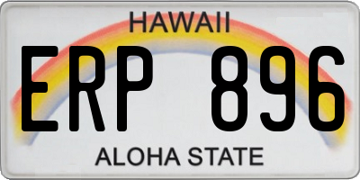 HI license plate ERP896