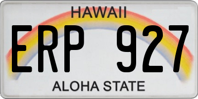 HI license plate ERP927