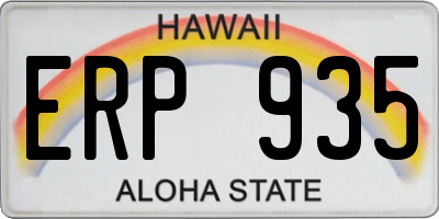 HI license plate ERP935