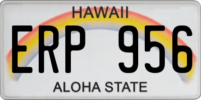 HI license plate ERP956