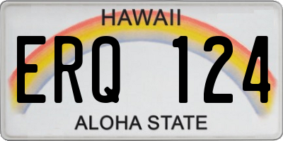 HI license plate ERQ124
