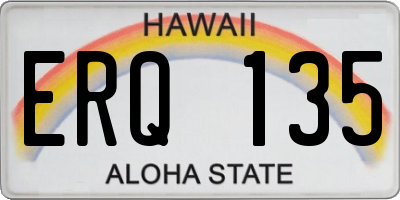 HI license plate ERQ135