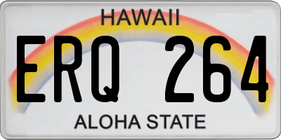 HI license plate ERQ264