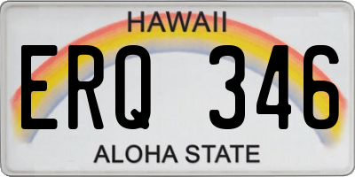 HI license plate ERQ346
