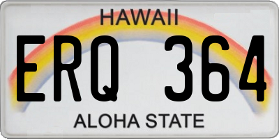 HI license plate ERQ364