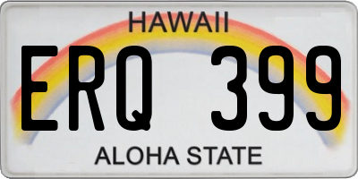 HI license plate ERQ399