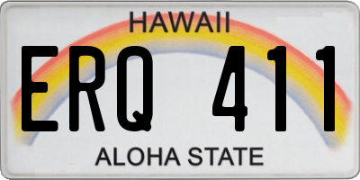 HI license plate ERQ411