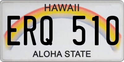 HI license plate ERQ510