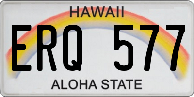 HI license plate ERQ577