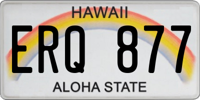 HI license plate ERQ877