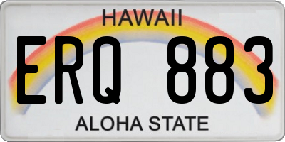 HI license plate ERQ883