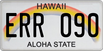 HI license plate ERR090