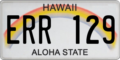HI license plate ERR129