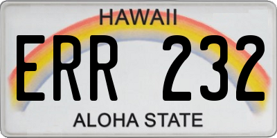 HI license plate ERR232
