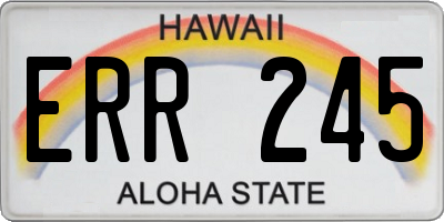 HI license plate ERR245