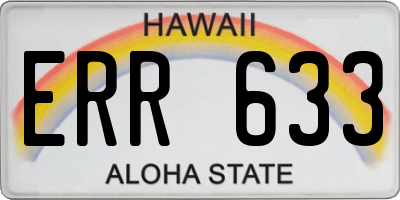 HI license plate ERR633