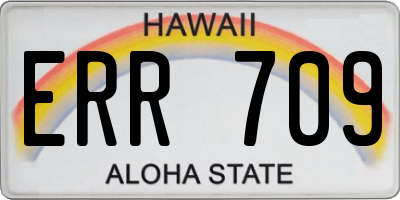 HI license plate ERR709