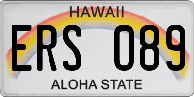 HI license plate ERS089