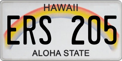 HI license plate ERS205