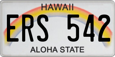 HI license plate ERS542