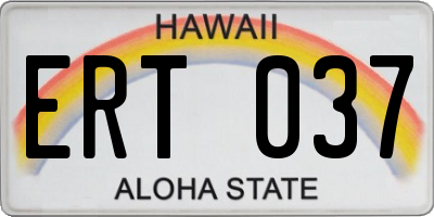 HI license plate ERT037