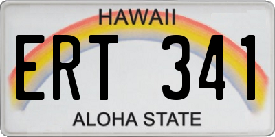HI license plate ERT341