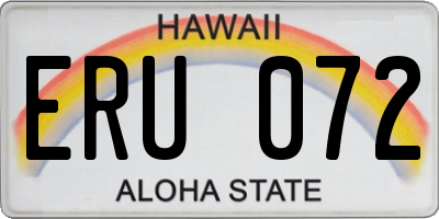 HI license plate ERU072