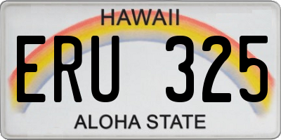 HI license plate ERU325