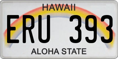 HI license plate ERU393