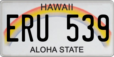 HI license plate ERU539