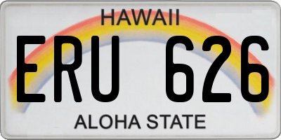 HI license plate ERU626