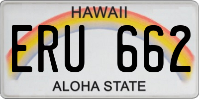 HI license plate ERU662