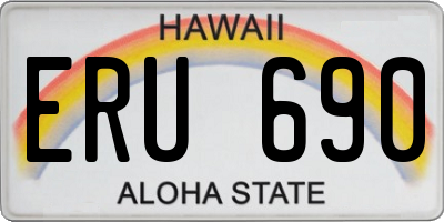 HI license plate ERU690
