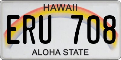 HI license plate ERU708