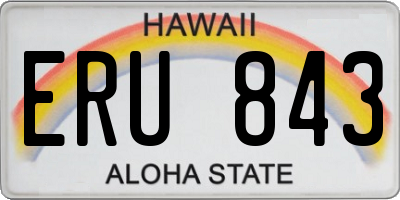 HI license plate ERU843