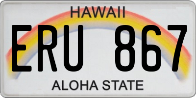 HI license plate ERU867