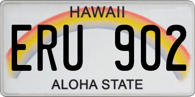 HI license plate ERU902
