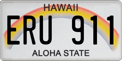 HI license plate ERU911