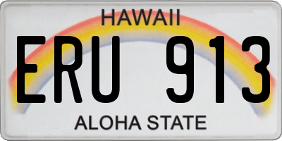 HI license plate ERU913