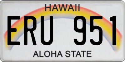 HI license plate ERU951