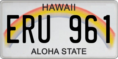 HI license plate ERU961